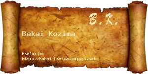 Bakai Kozima névjegykártya